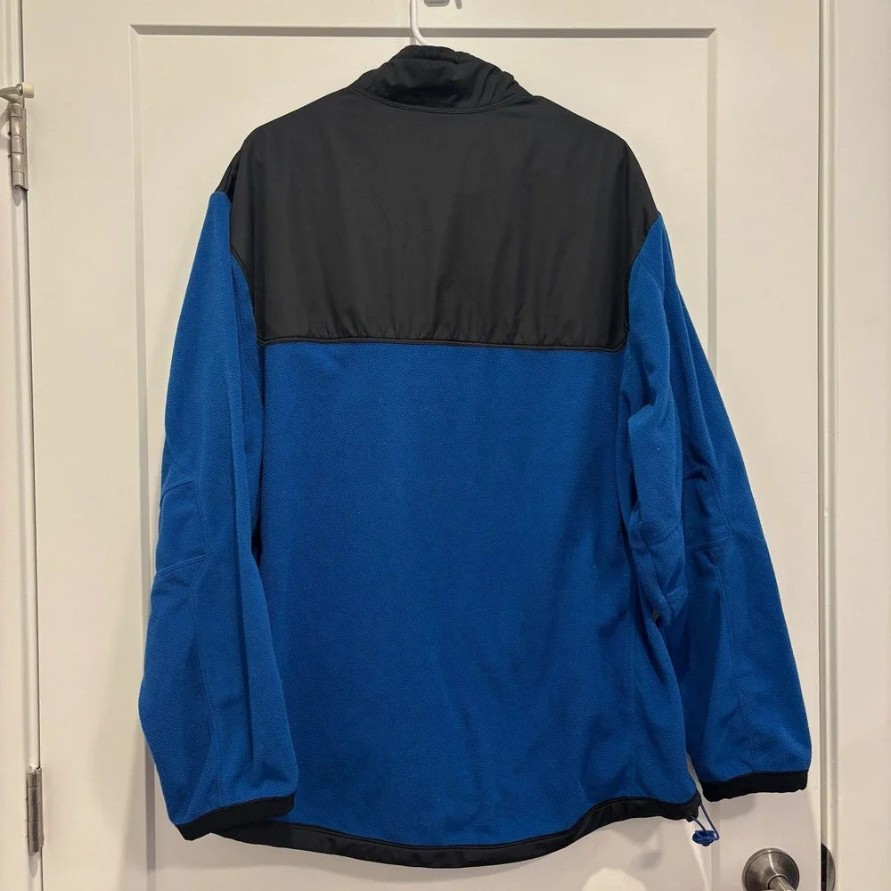 Nike Vintage XL Quarter Zip Fleece‎ Pullover Blue Black Athletic Active Sweater